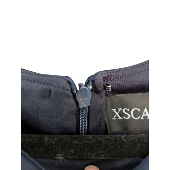 Xscape Ruffle Puff Sleeve Gown Dress Blue Size 4 - Picture 7 of 7